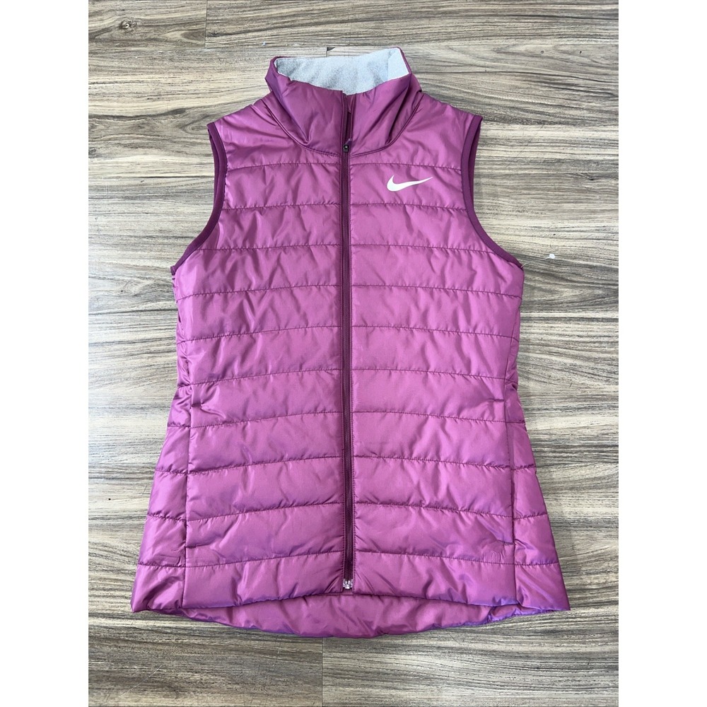 Women's Nike Golf XS Wine Puffer Vest Full Zip Sleeveless Pockets
